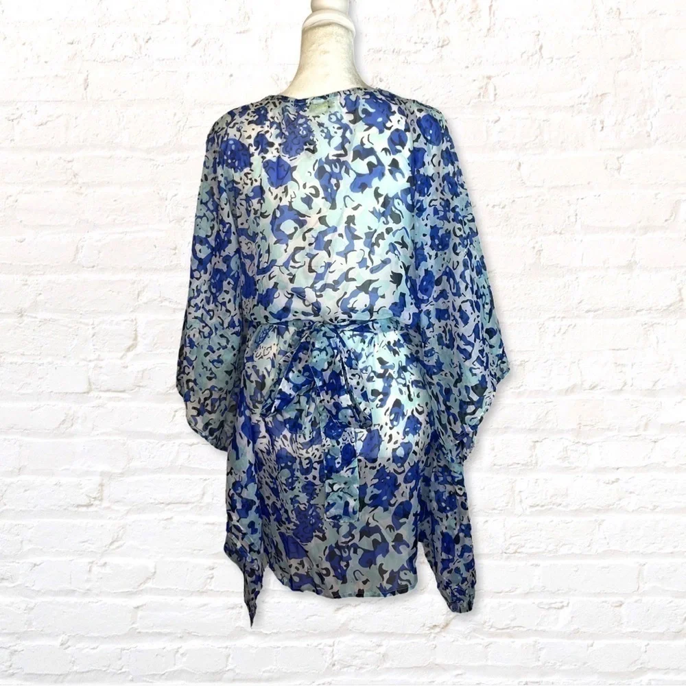 YUMI Kim exotic jungle Swim Cover Tunic kaftan Size M / L Beaded Blue